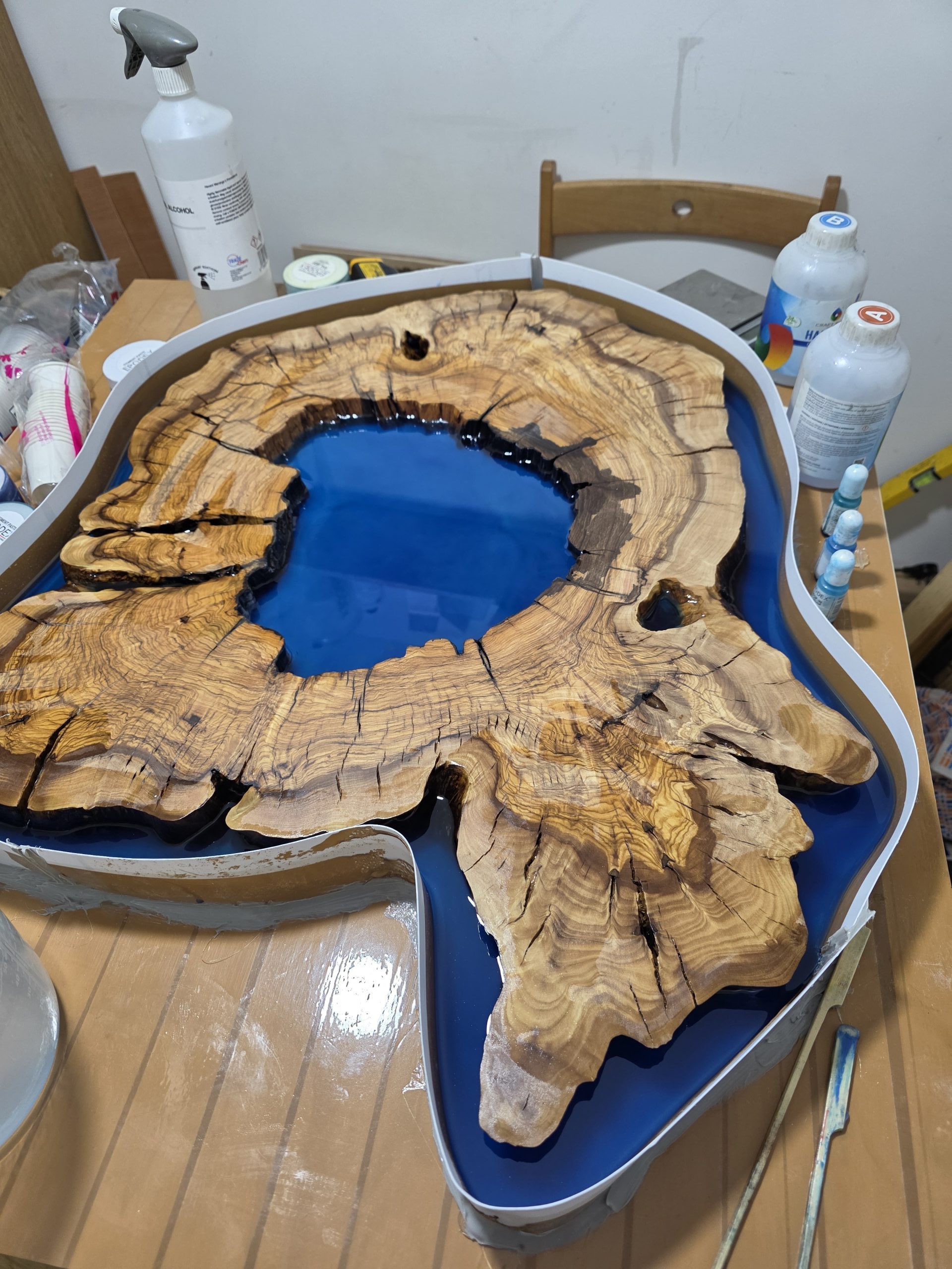 Live Edge Olive Wood Resin Table