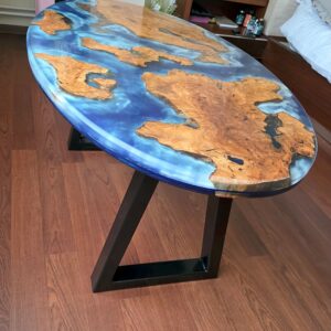 Epoxy Oval Table, Resin Coffee Table, Epoxy Resin Table, Coffee Table and Metal Legs