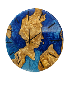 Olive Wood Clock, Epoxy Resin Clock, Live Edge Design Clock