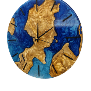 Olive Wood Clock, Epoxy Resin Clock, Live Edge Design Clock