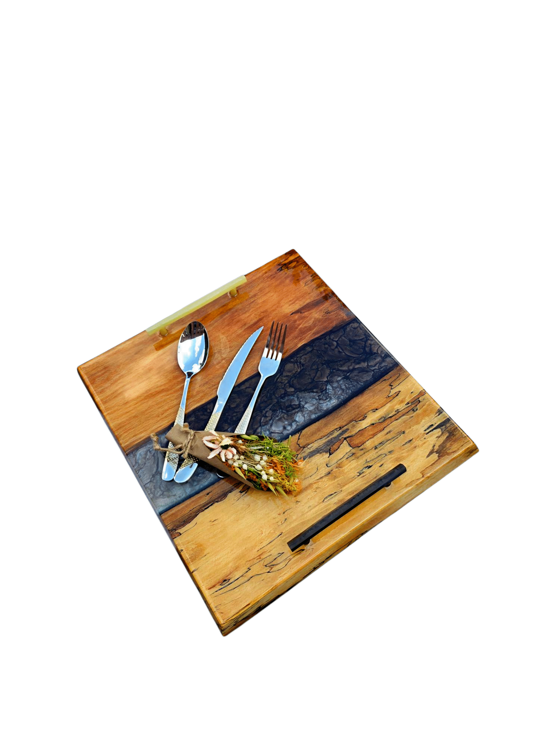 Resin Art Board Live Edge Maple Serving Tray