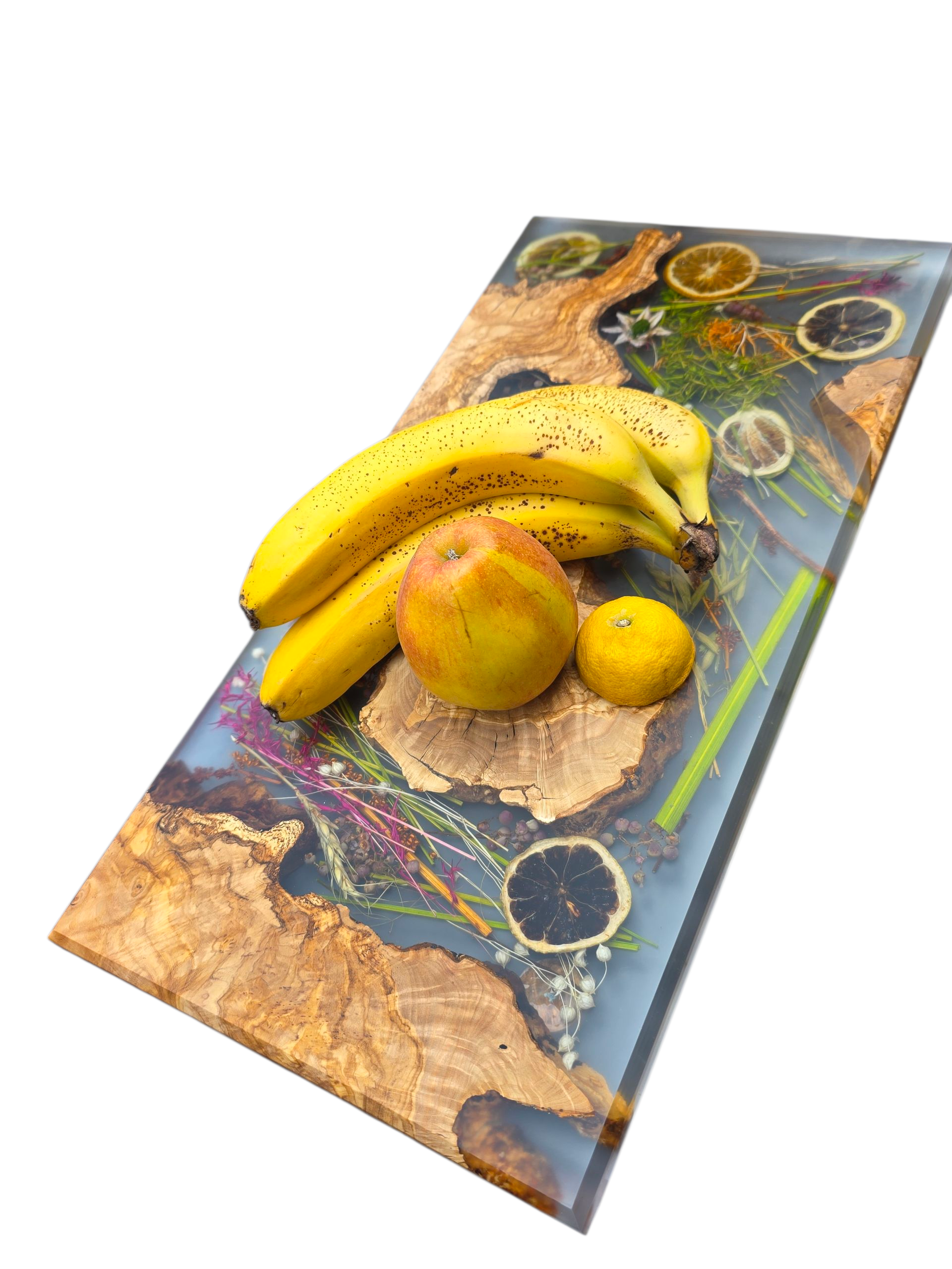 Epoxy Resin & Olive Wood Serving Board