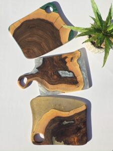 Resin Serving Tray, Charcuterie Board Tray, Black Walnut Tray