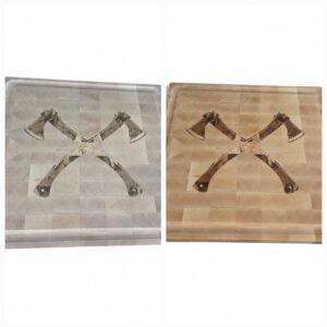 Maple board with sycamore inlay, before and after oiling