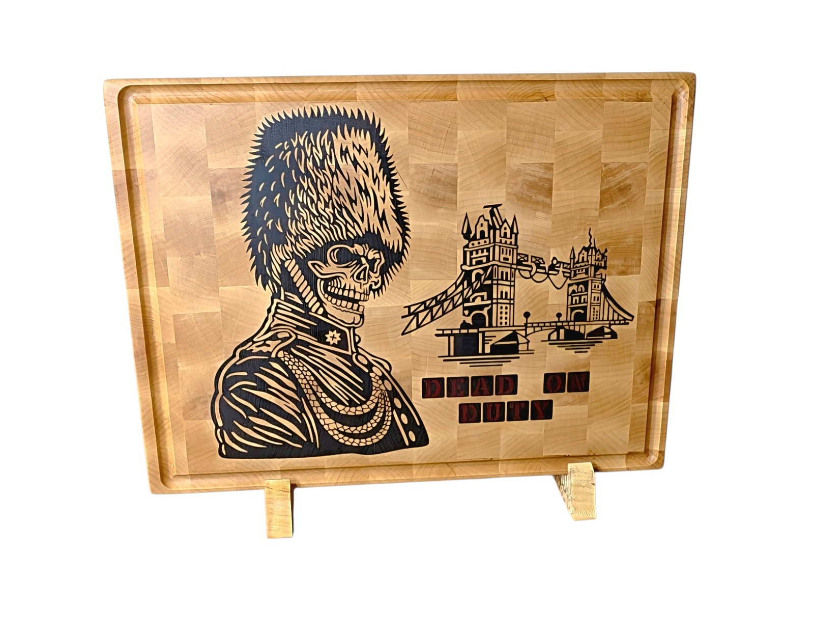 Solid Maple Chopping Board | Wenge & Padauk “Dead on Duty” Wood Inlay